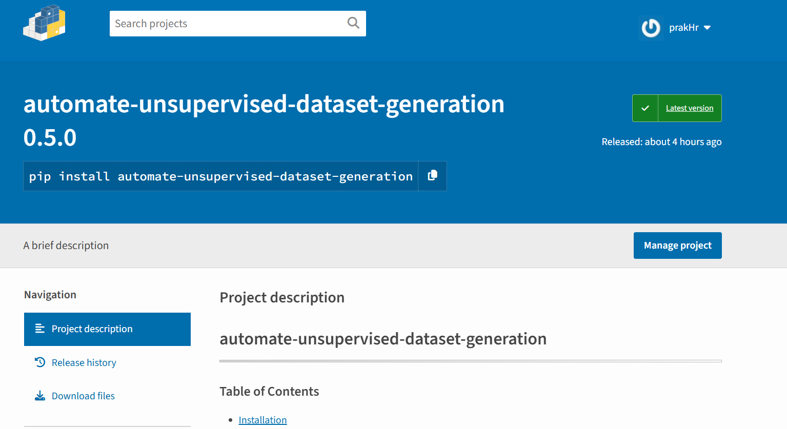 Python dataset Unsupervised automation package