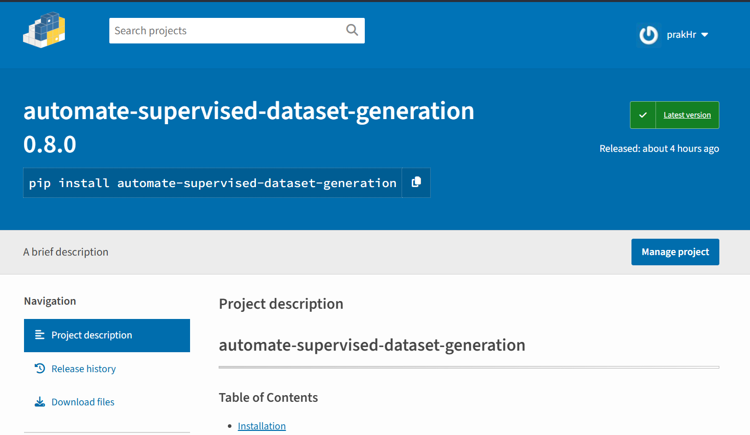 Python dataset Supervised automation package