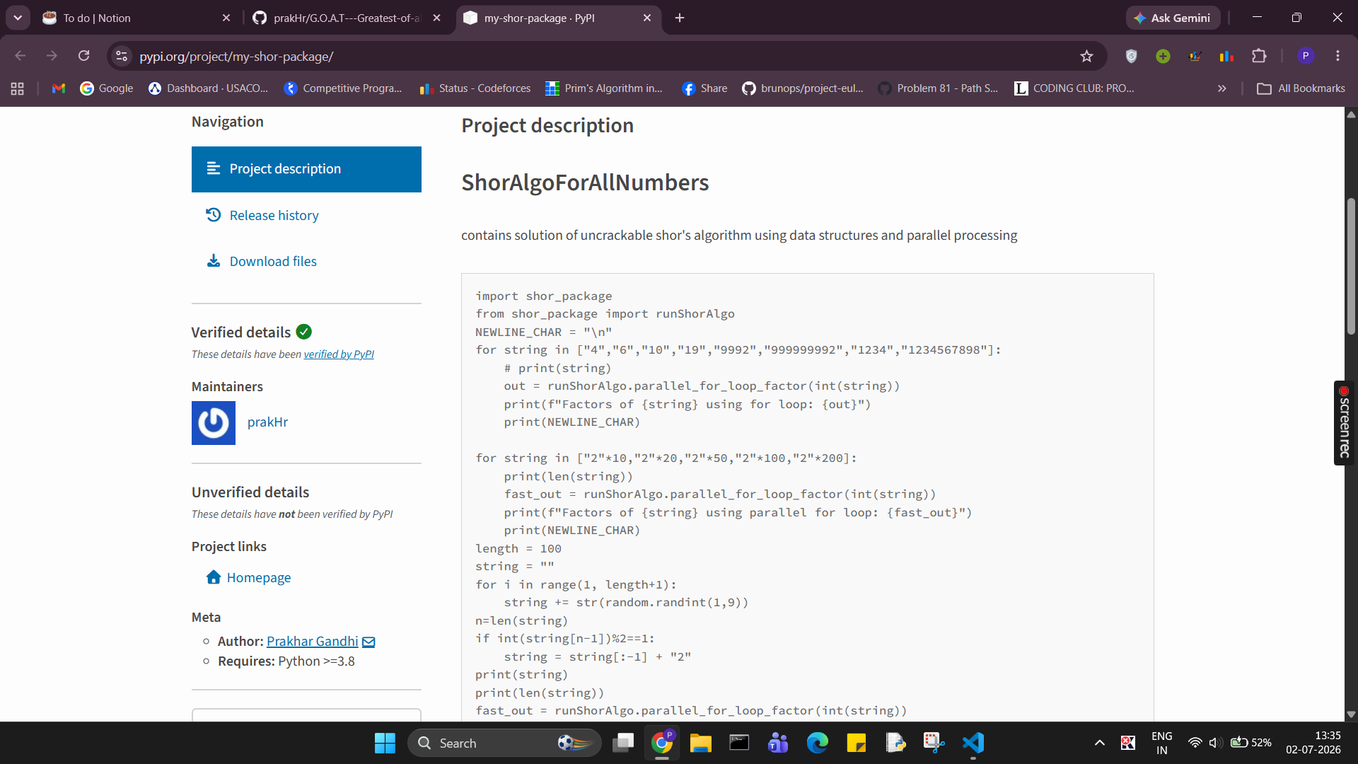 Shor Algorithm Implementation